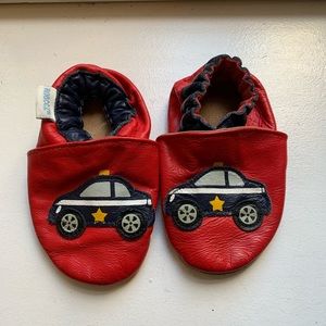 Robeez red police car baby slippers booties 6-12